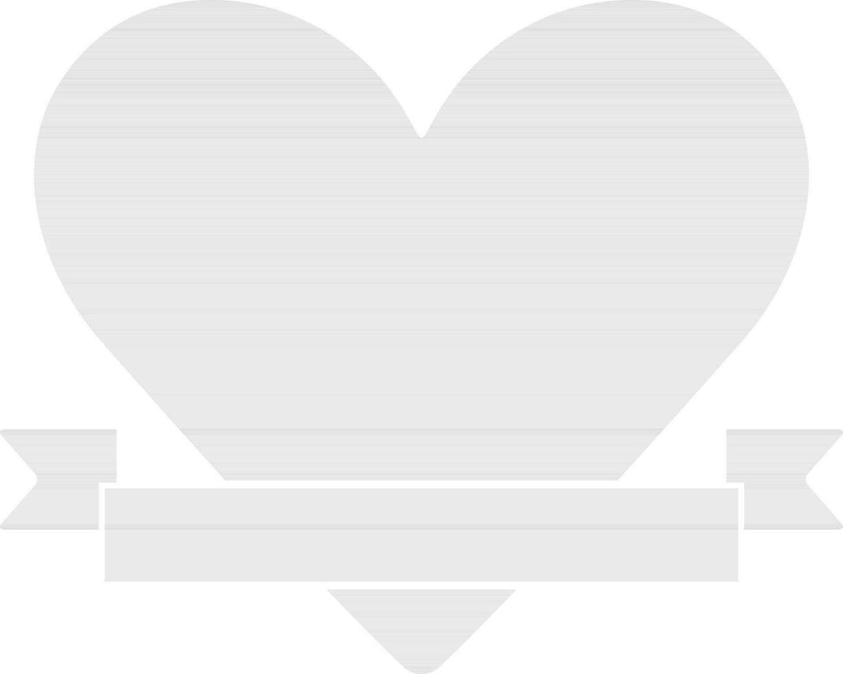 Flat style heart with ribbon banner. vector