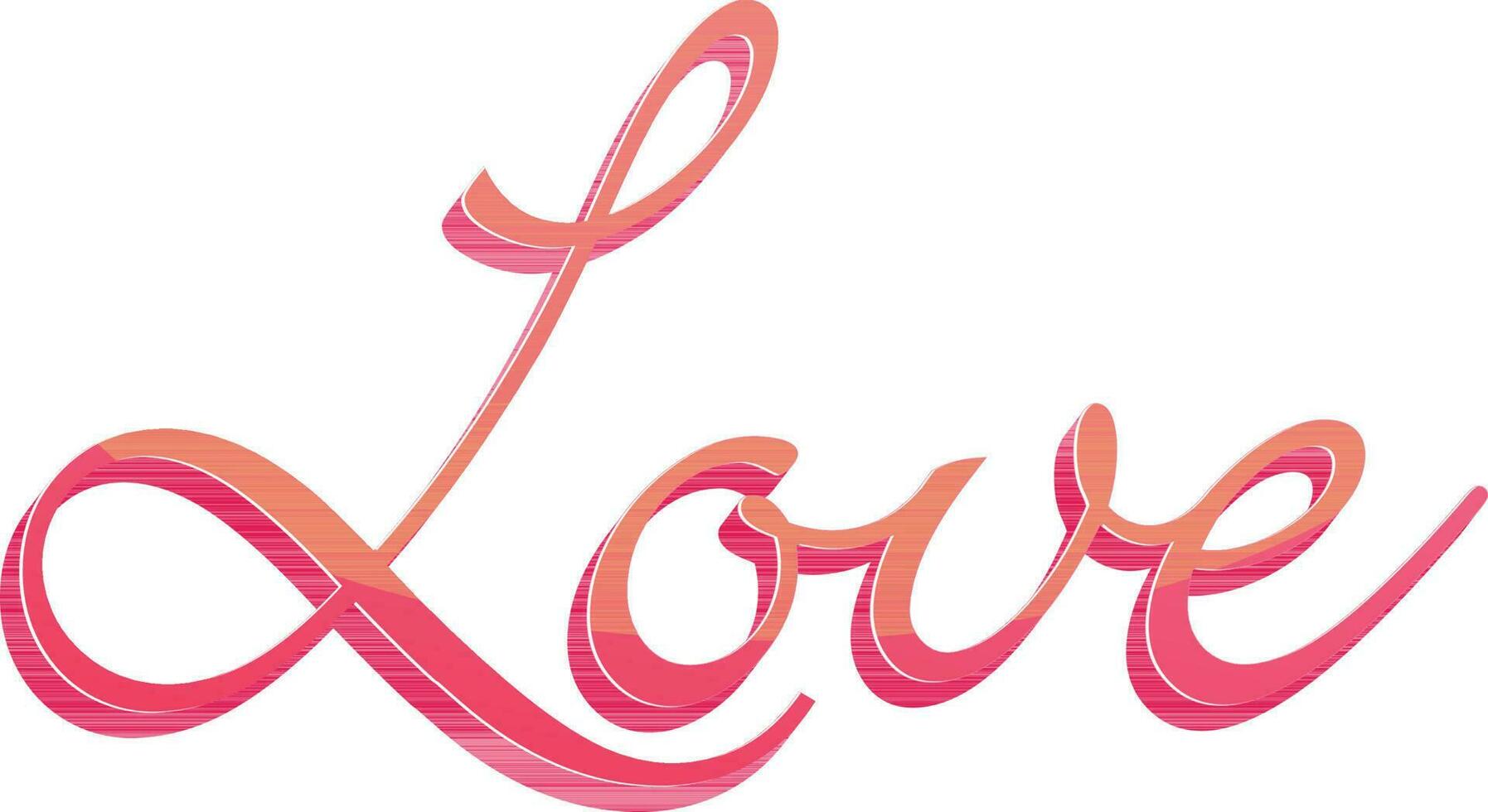 Creative 3d text love. vector