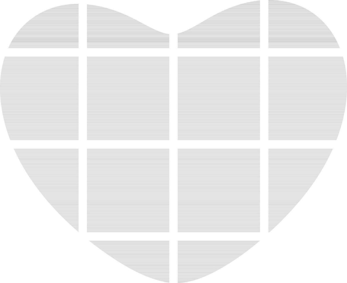 Flat style heart in gray color. vector