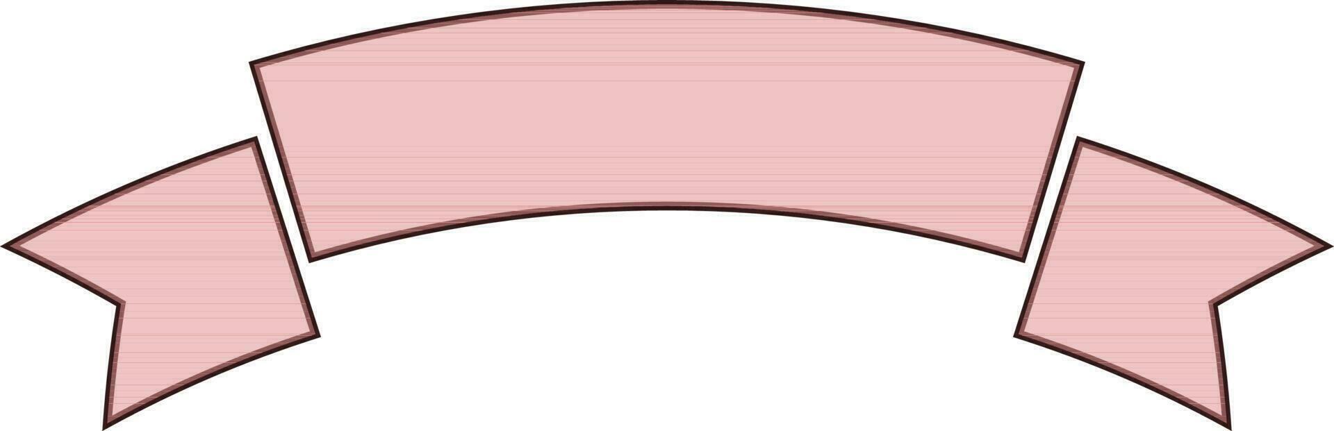 Blank ribbon banner in pink color. vector