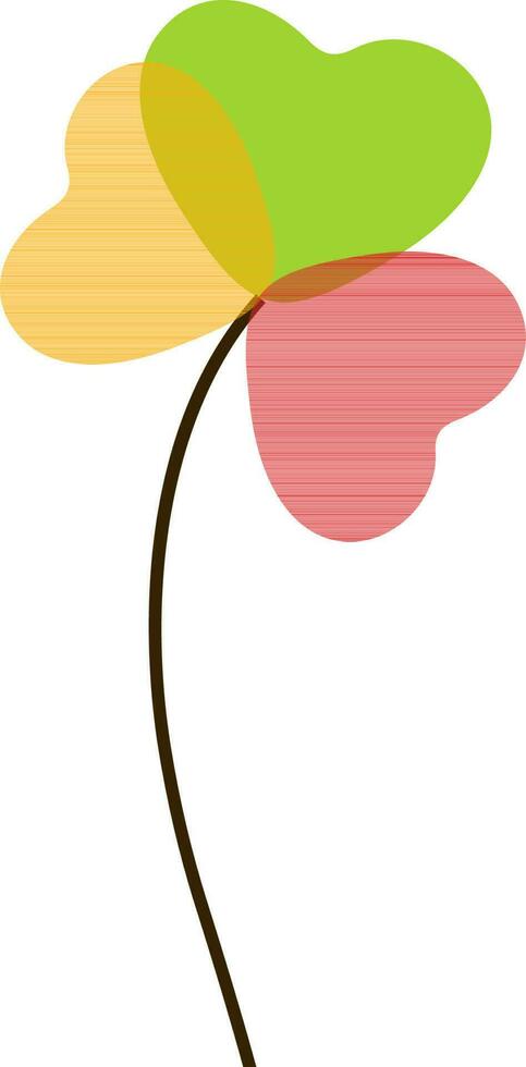 Flower icon created by three hearts. vector