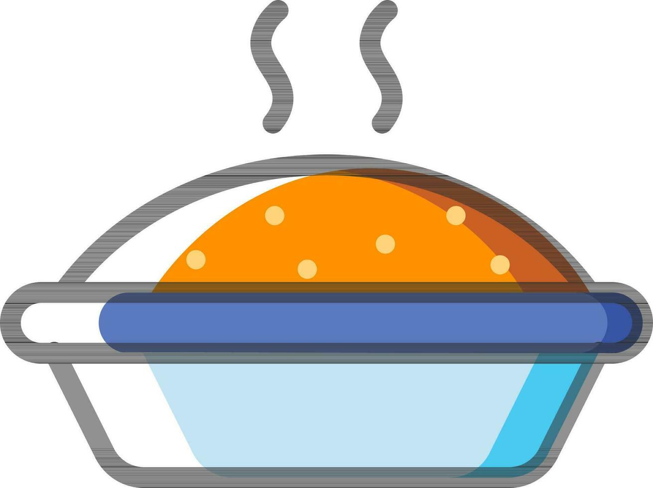 Hot pie sweet dish icon in flat style. vector