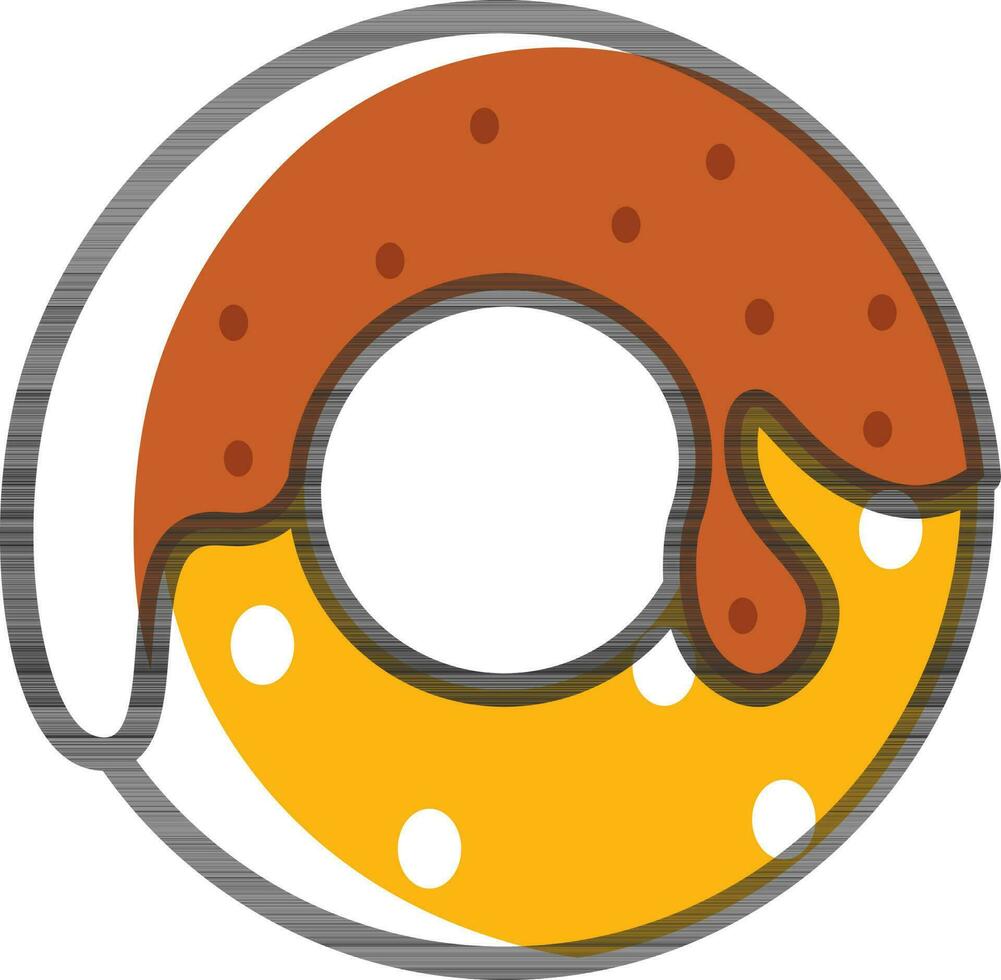 Donuts icon in yellow and brown color. vector
