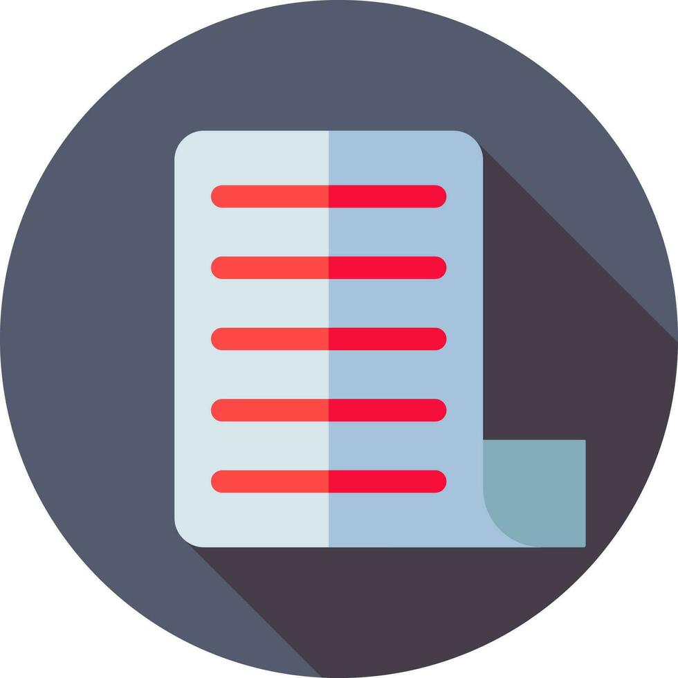 Document paper icon in blue and red color. vector