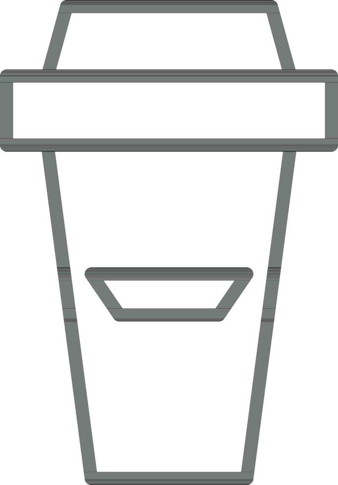 Drink paper glass icon in black line art. vector