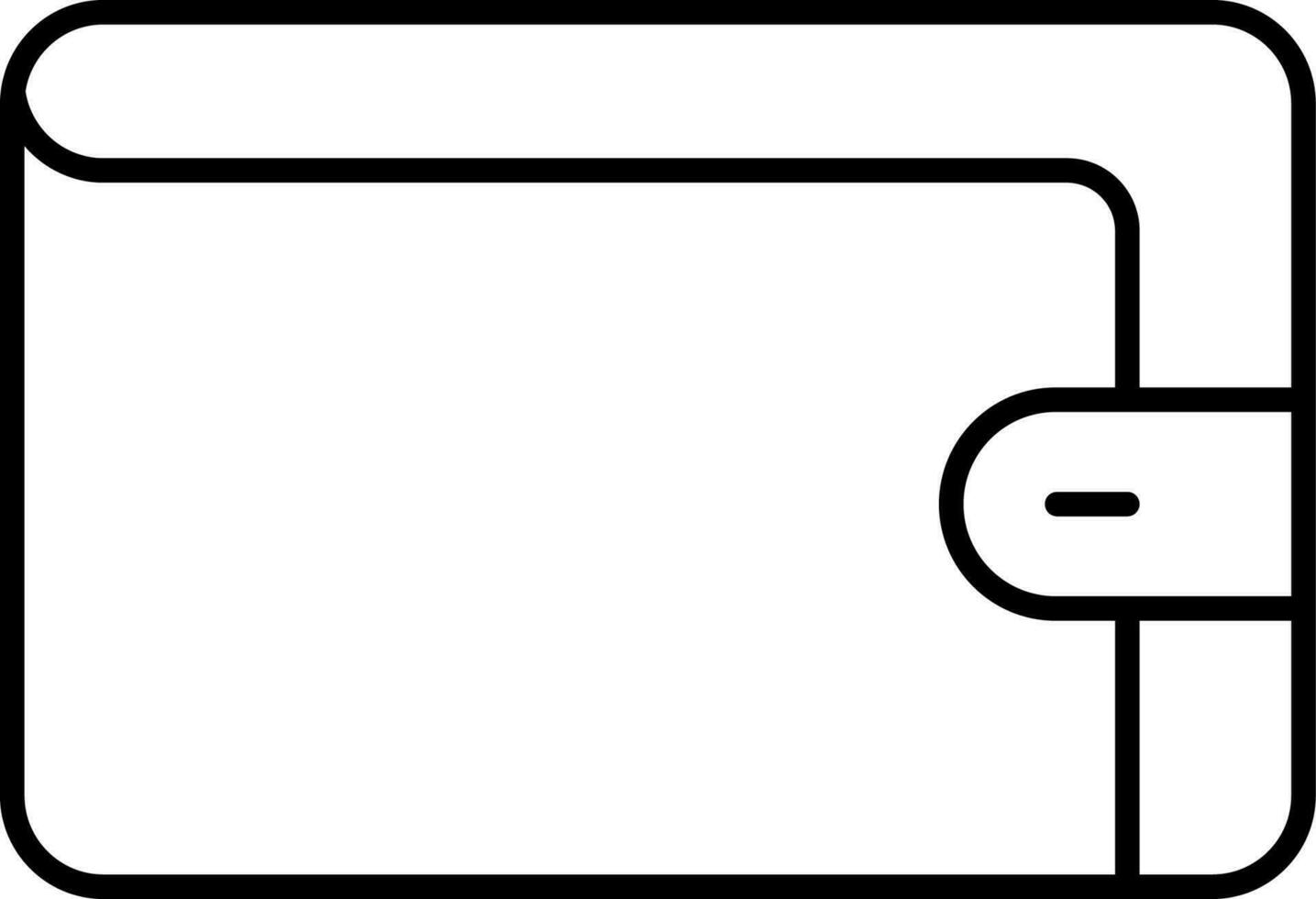 Line art illustration of wallet icon. vector