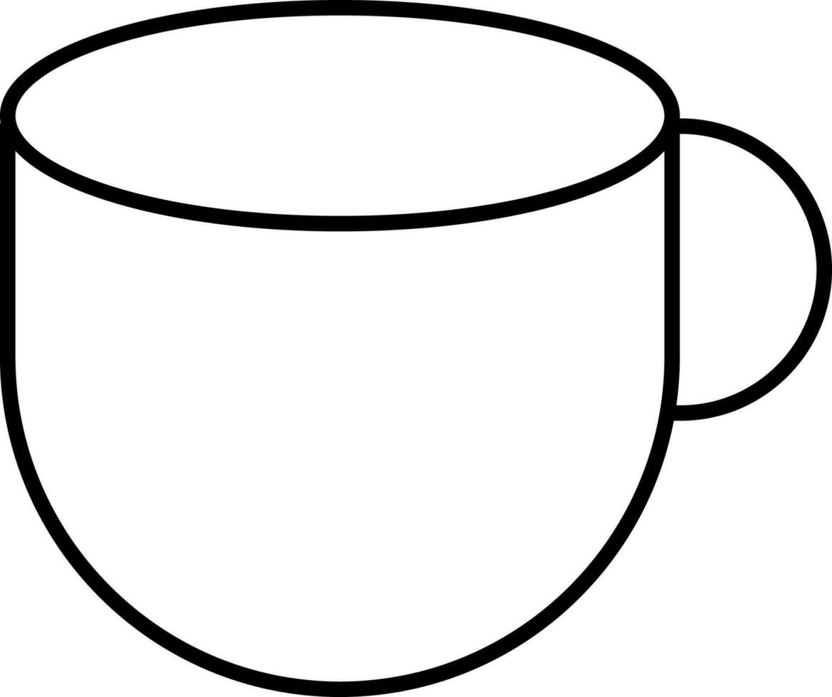 Line art cup icon in flat style. vector