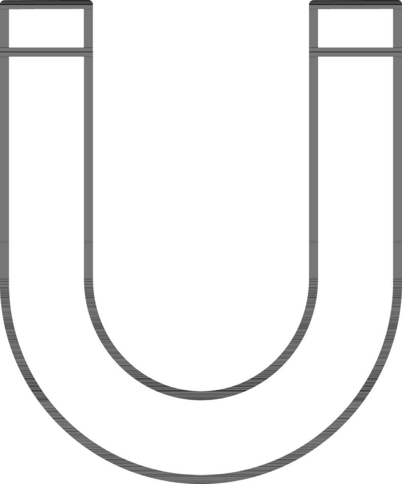 Line art illustration of magnet icon. vector