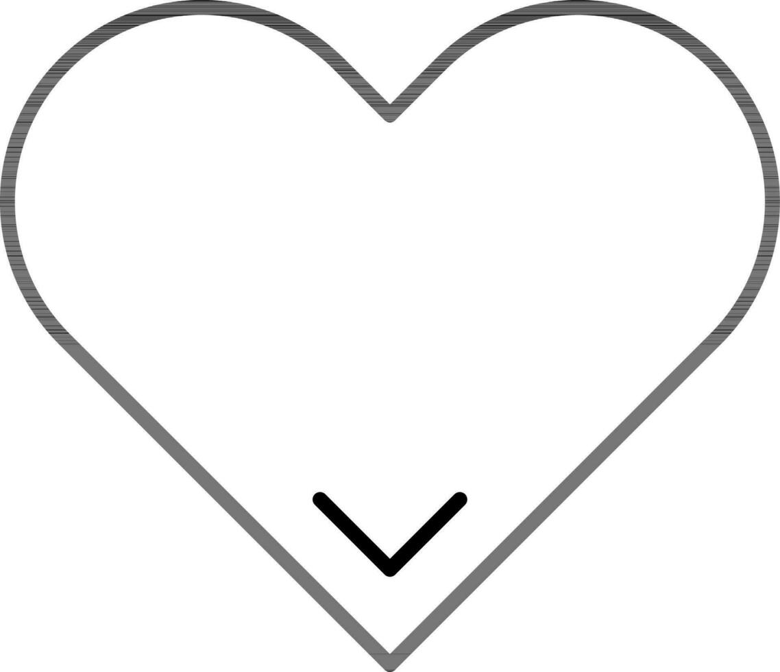 Favorite icon or symbol in black line art. vector