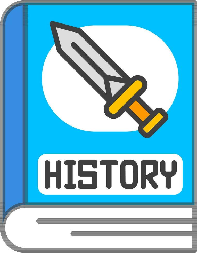 historia libro icono en azul color. vector