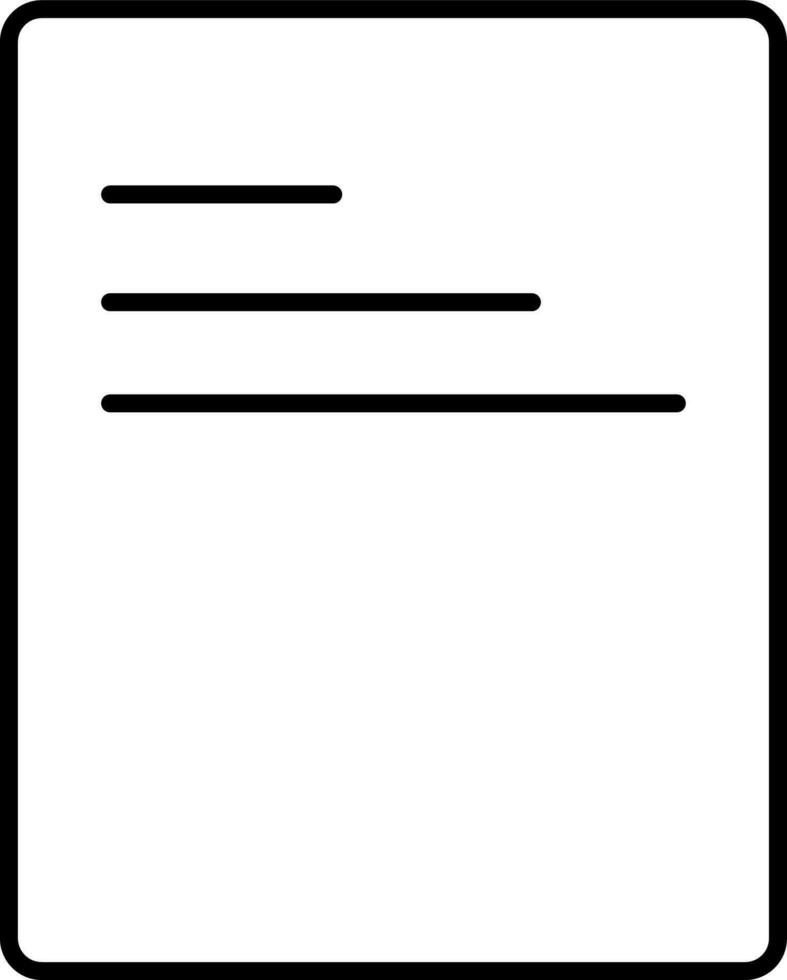 Document file or paper icon in black line art. vector