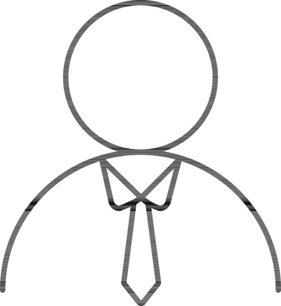 Line art illustration of businessman or user icon. vector