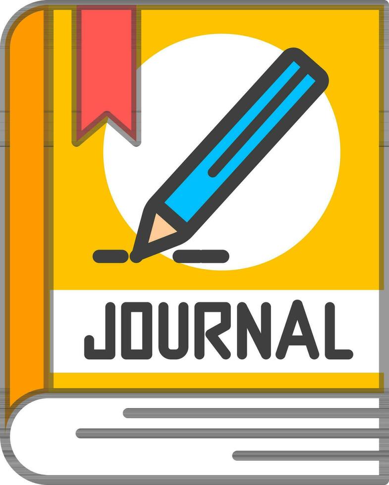 diario libro icono en naranja color. vector