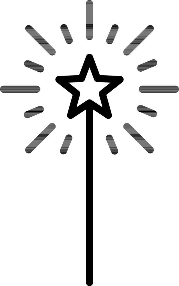 Magic wand icon or symbol in line art. vector