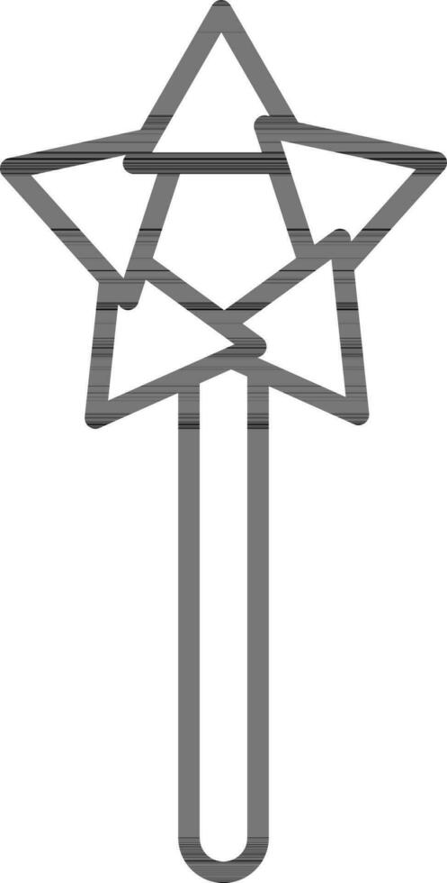 Isolated magic wand icon in line art. vector