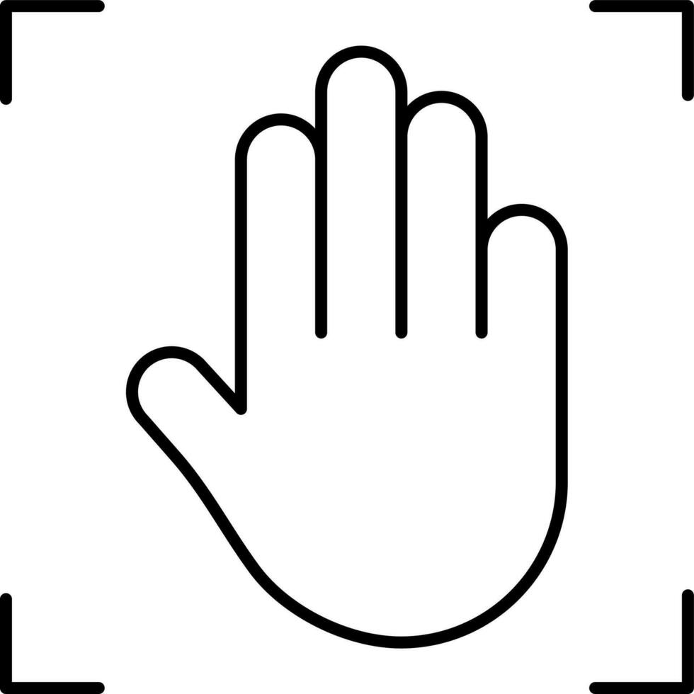 Black line art illustration of Hand Scan icon. vector