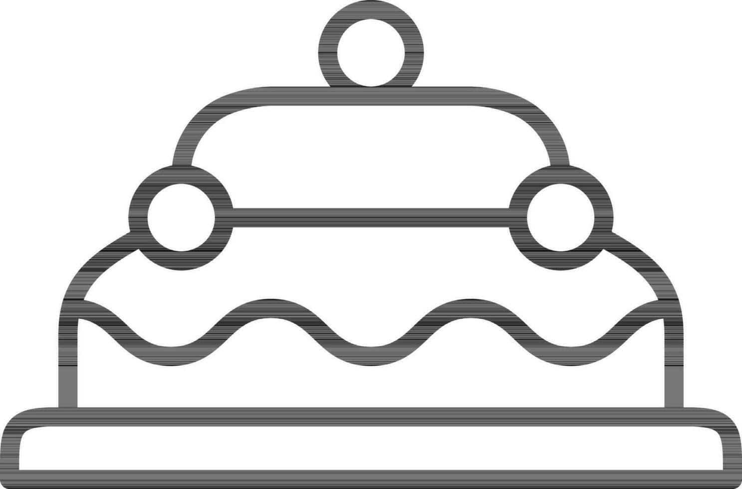 Cake icon or symbol in line art. vector