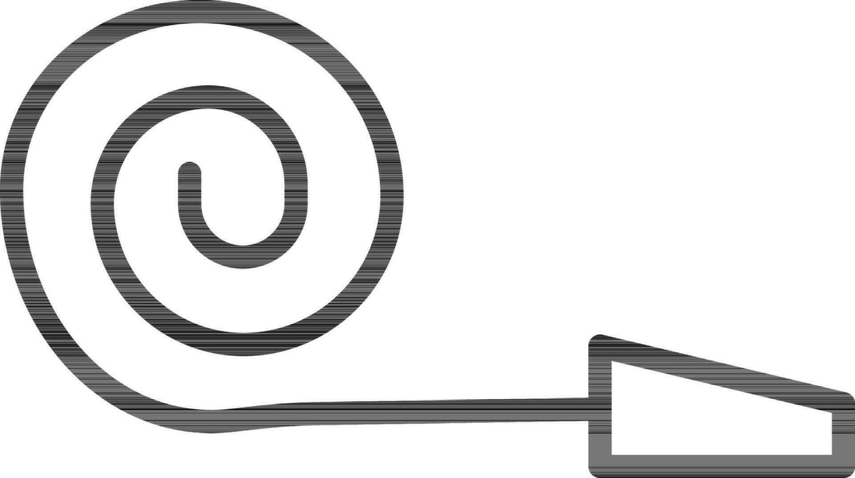 Party blower icon in black line art. vector