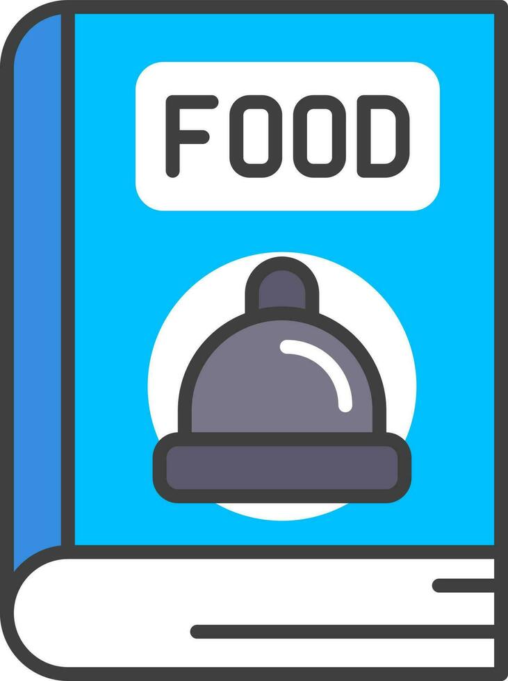 comida libro icono en azul color. vector