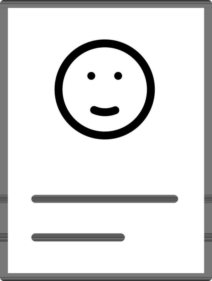 Smiley or birthday card icon in black line art. vector