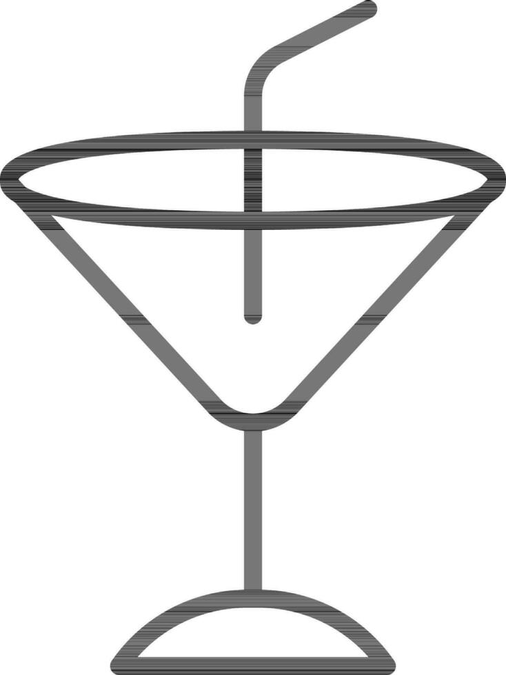 Line art cocktail glass or martini icon. vector