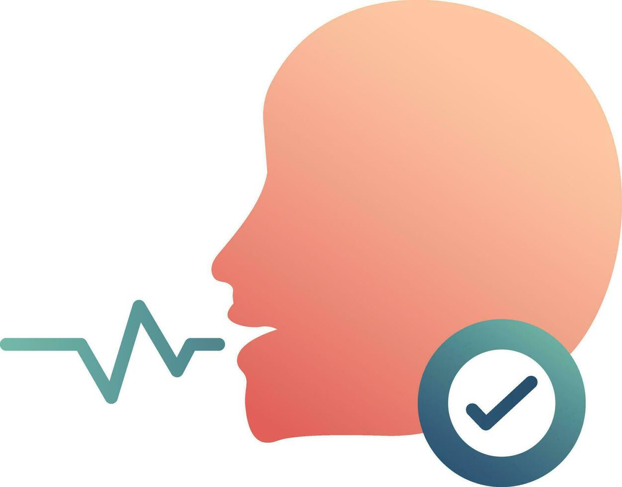 Check voice or speech human icon in flat style. vector
