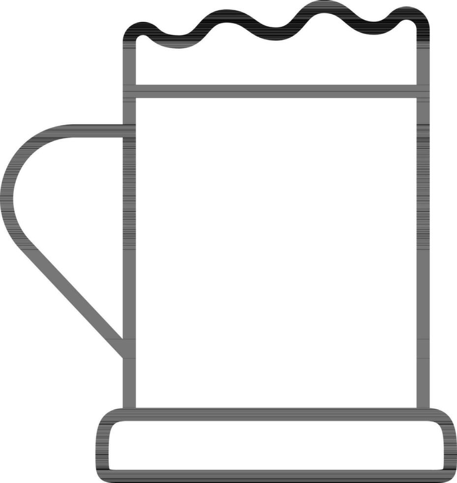 Line art illustration of beer mug icon. vector