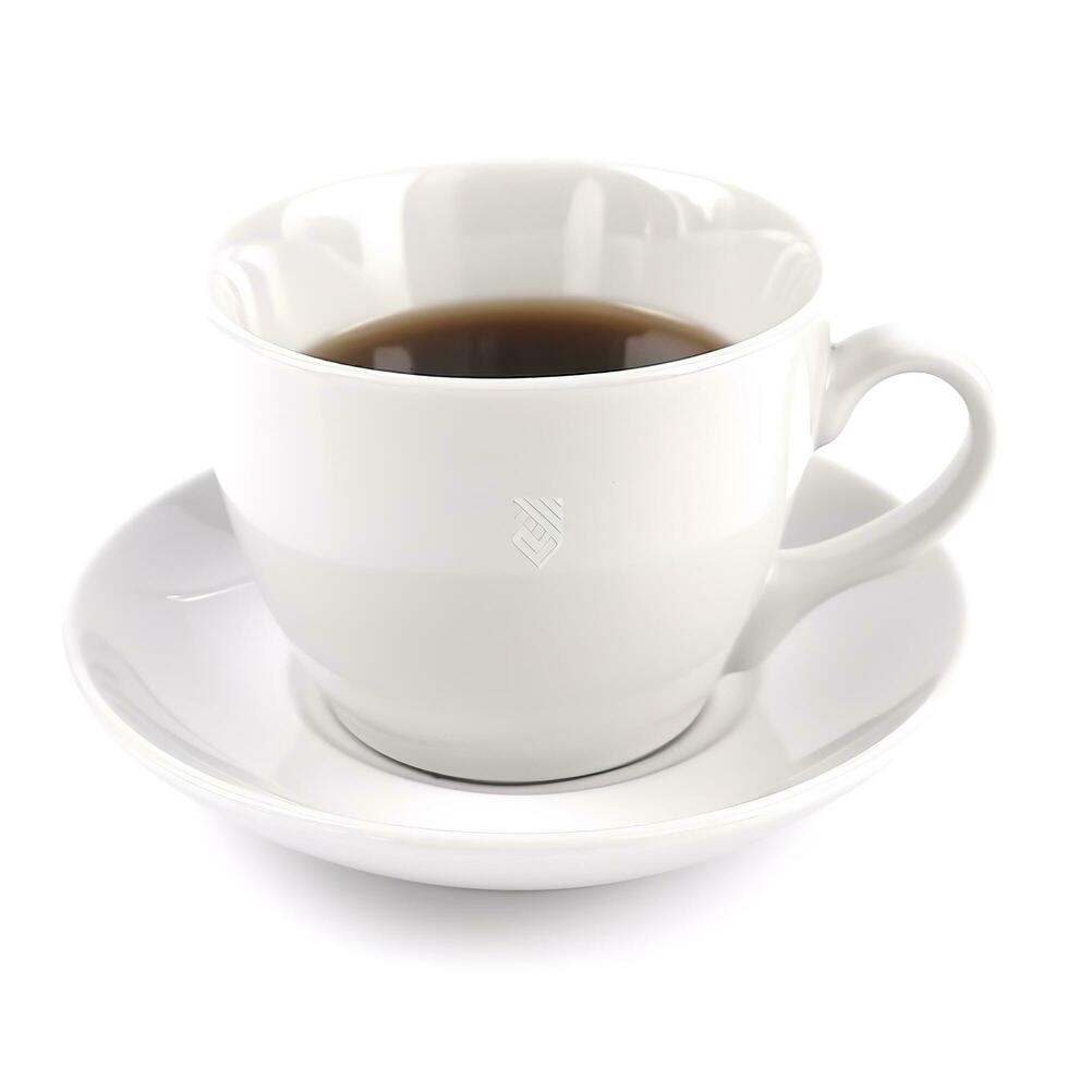 white cup of coffee isolated on white background, generate ai photo