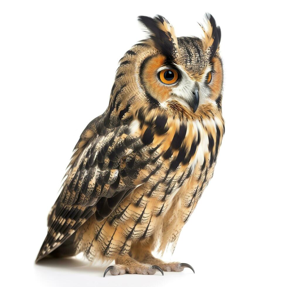Owl isolated on white background, generate ai photo