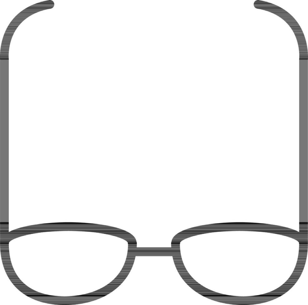 Goggles icon or symbol in black line art. vector