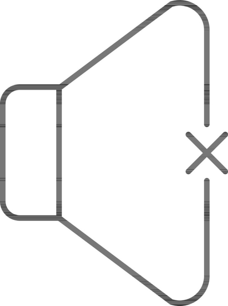 Mute Speaker icon in thin line art. vector