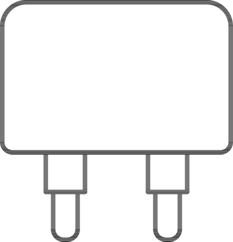 Smart charger adapter icon in thin line art. vector