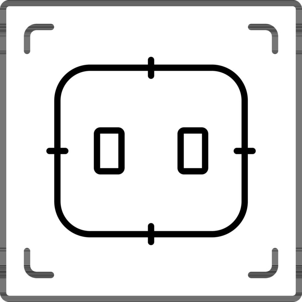 Isolated socket icon in line art. vector