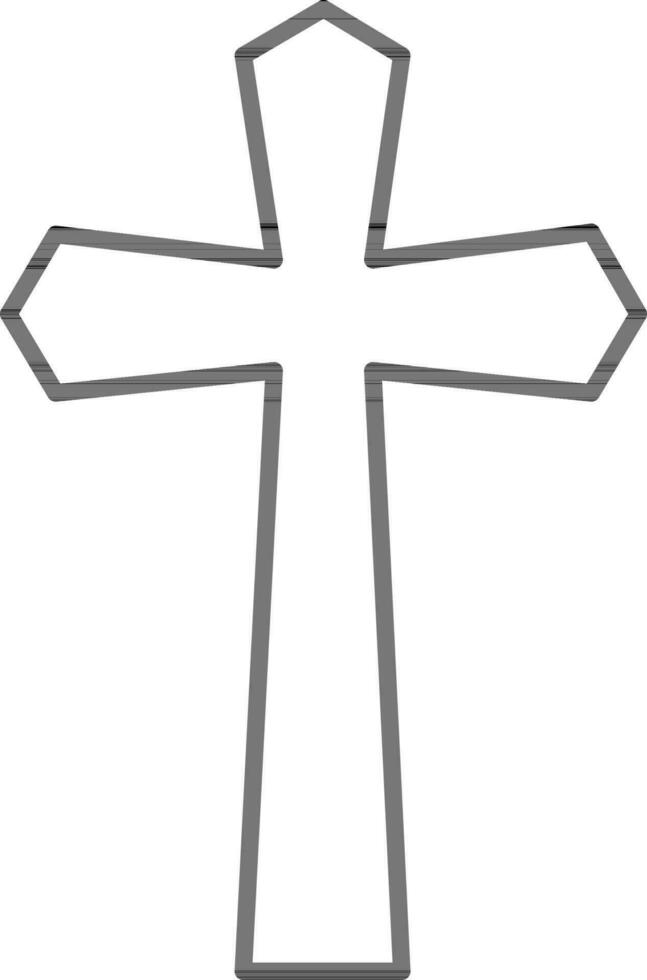 Jesus cross icon or symbol in line art. vector