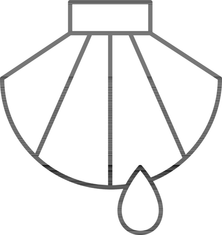 Line art Christian baptism icon in flat style. vector