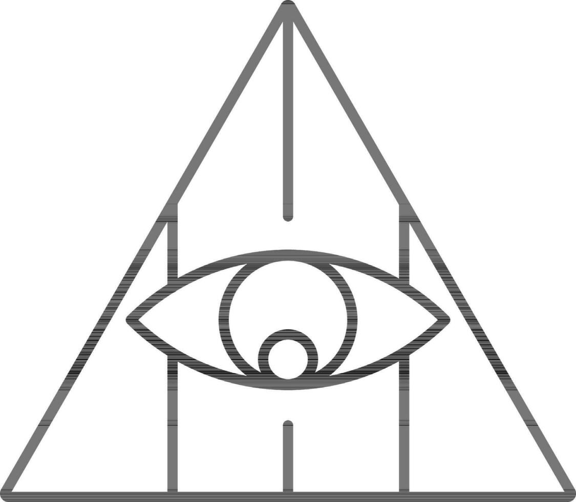 God eye icon in black line art. vector