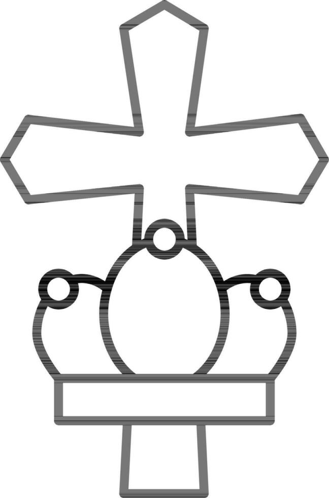 Black line art illustration of Pope hat icon. vector