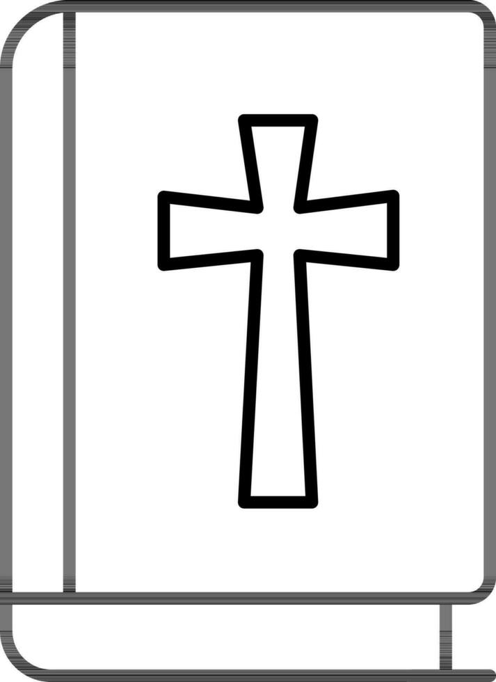 Bible book icon in thin line art. vector