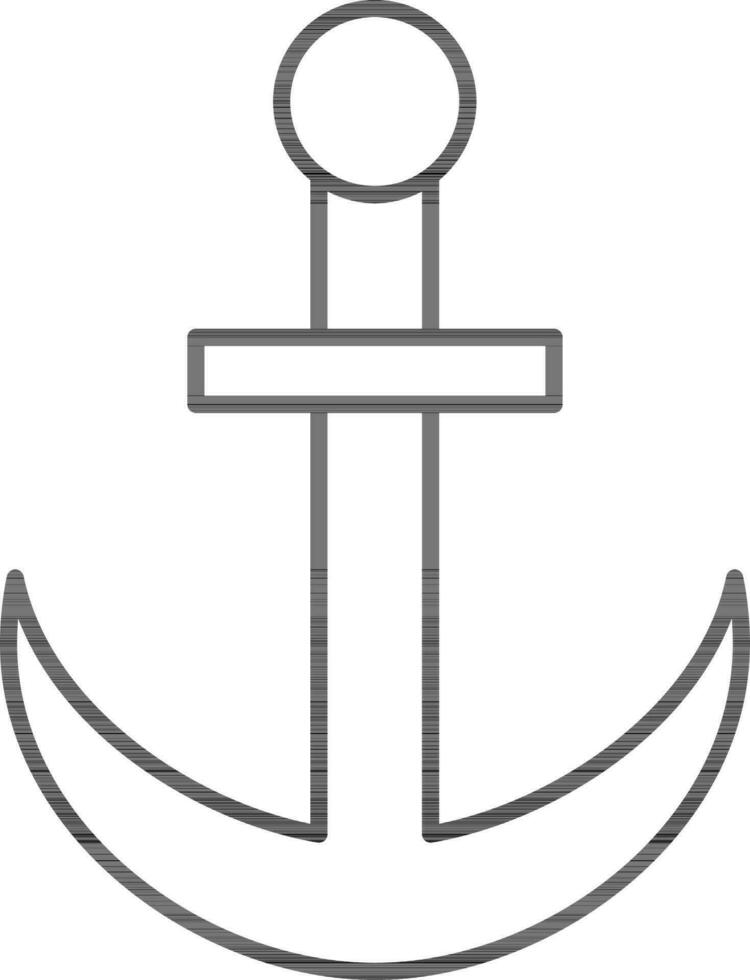 Flat style Anchor icon in line art. vector