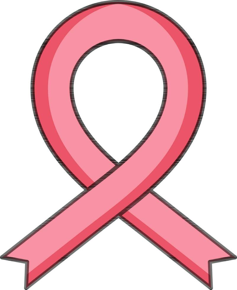 Cancer ribbon icon or symbol in pink color. vector