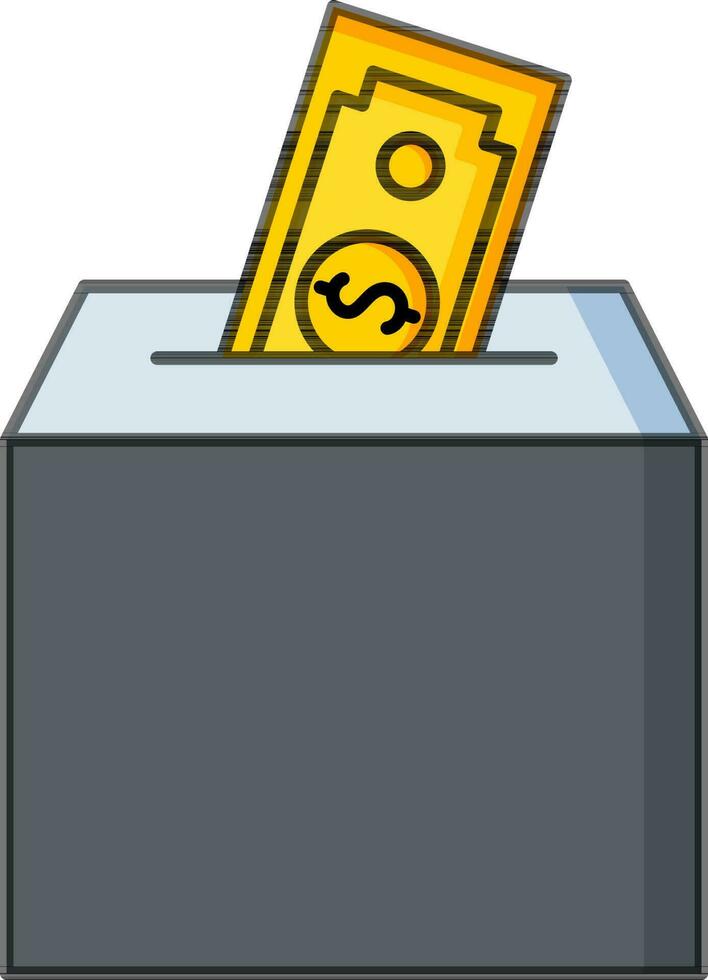 dinero donación caja icono en gris color. vector