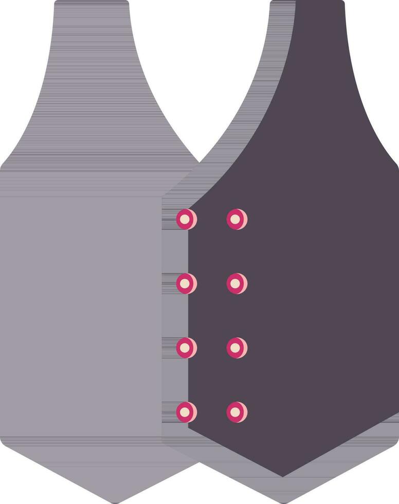Suit vest icon or symbol in purple color. vector