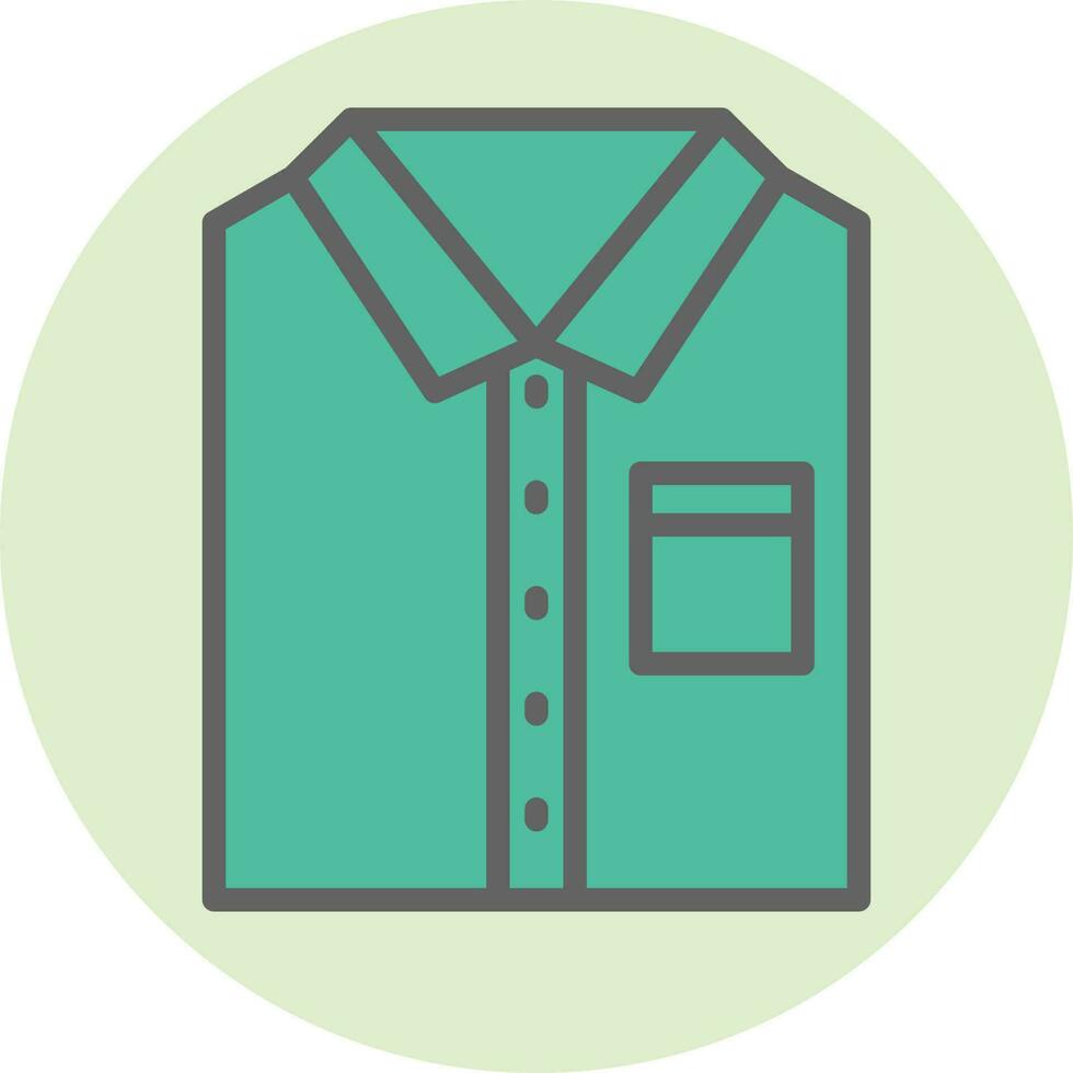 verde doblez camisa icono en plano estilo. vector