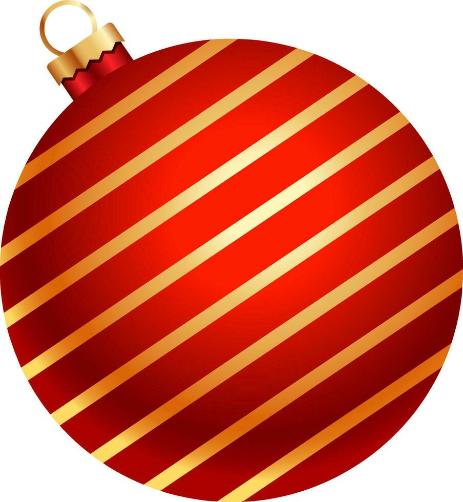 Red and golden bauble in strip design. vector
