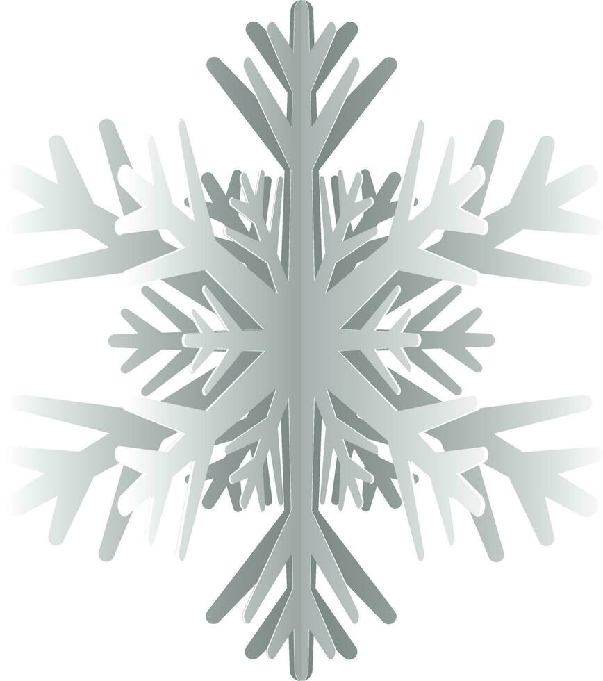 ilustración de papel cortar copo de nieve en gris color. vector