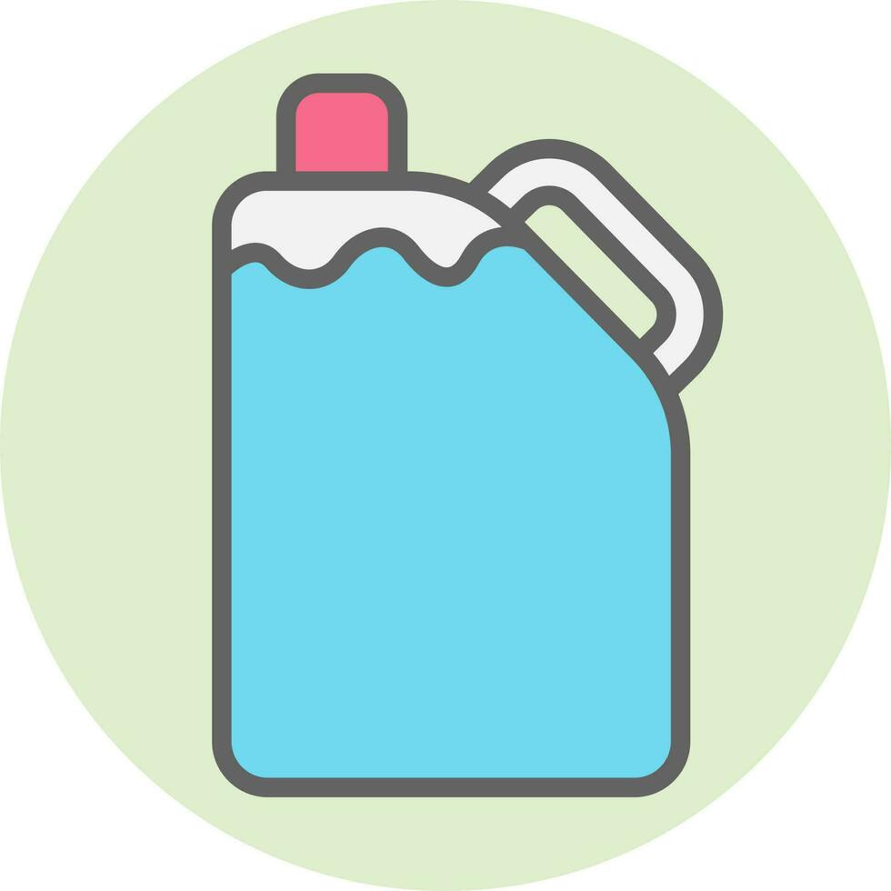 Blue Jerry can icon on green circle background. vector