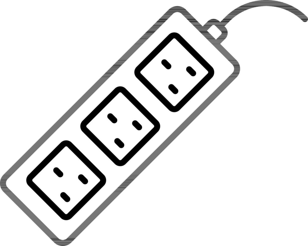 Line art Sockets icon in flat style. vector