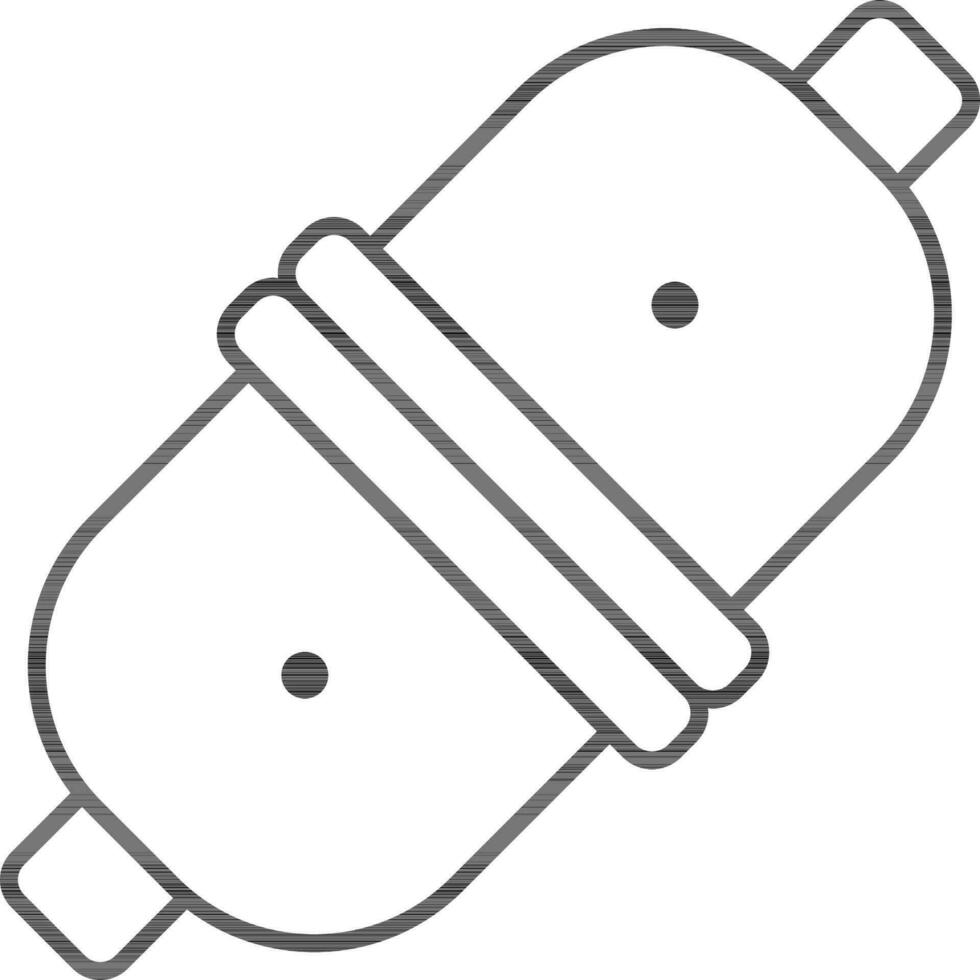 Flat style Connected plug icon in line art. vector