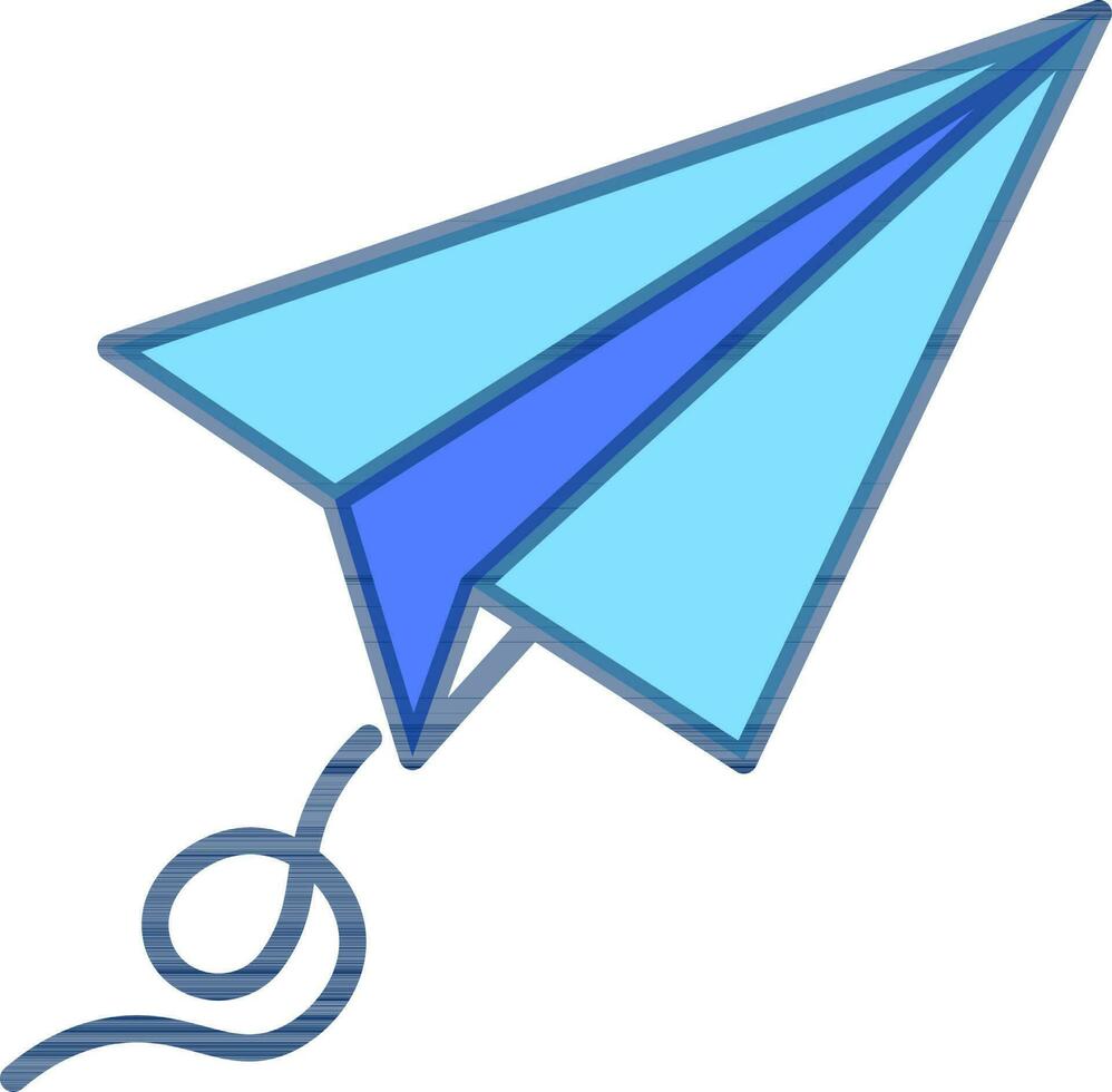 Paper plane or Send arrow icon in blue color. vector