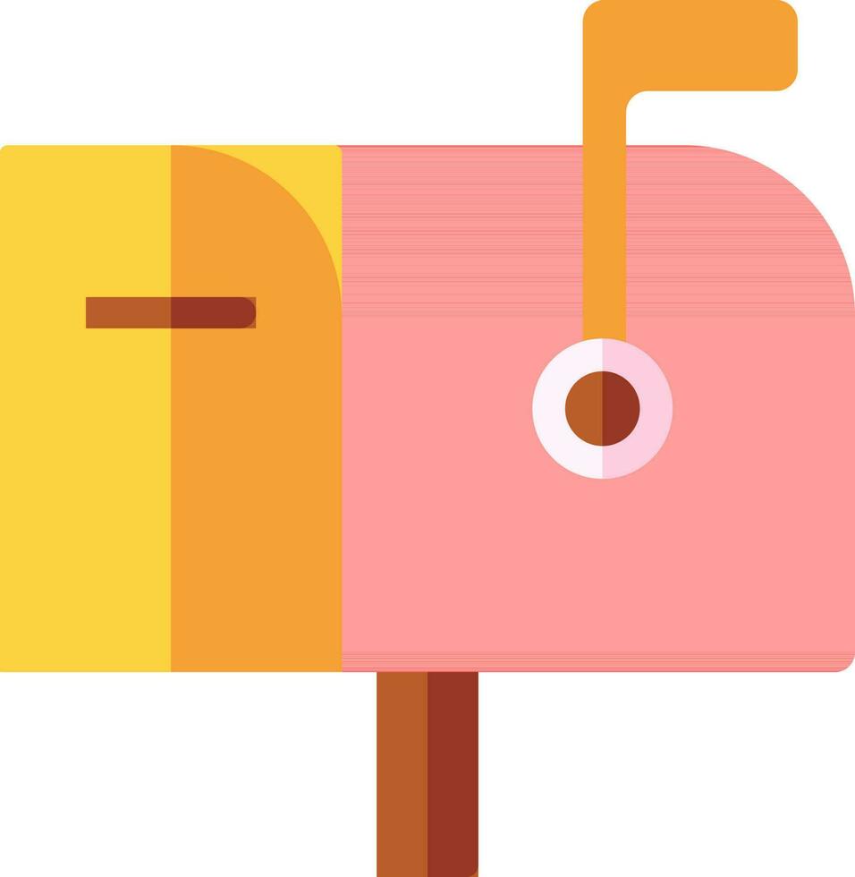 Mailbox icon in red and yellow color. vector